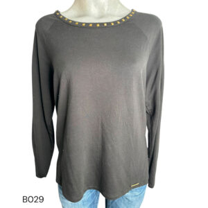 BLUSA MANGA LARGA MICHAEL KORS NEGRA  TALLA M