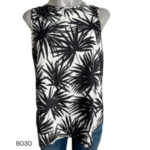 BLUSA MICHAEL KORS SIN MANGAS NEGRO CON BLANCO TALLA M